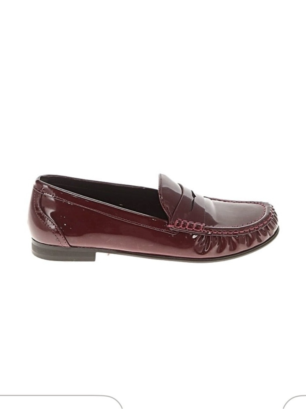 Zara Burgundy Patent Leather Penny Loafers